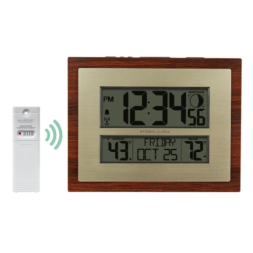 LaCrosse_Technology_513-23137_Atomic_Digital_Wall_Clock_with_Moon_Phase with outdoor sensor by Weather Scientific
