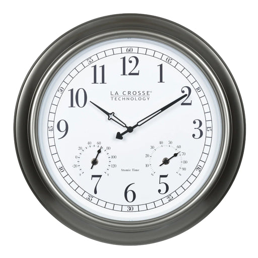 La Crosse Technology 404-00237 18-inch Atomic Outdoor Clock with Temp and Humidity Main Profile