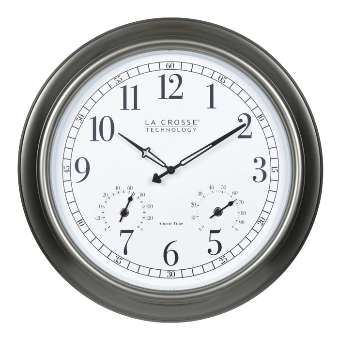 La Crosse Technology 404-00237 18-inch Atomic Outdoor Clock with Temp and Humidity Main Profile
