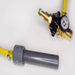 Gas regulator with hoses on a white background