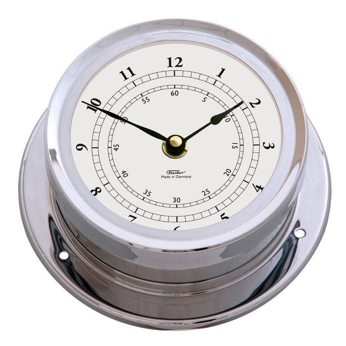 Weather Scientific Fischer 1600U | Quartz clock chrome case with white face