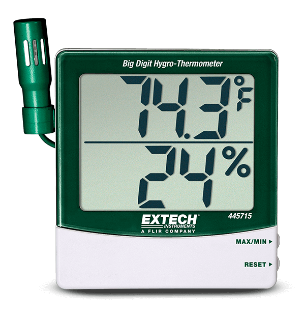 Teledyne Flir Big Digit Hygro-Thermometer with Remote Probe Extech 445715