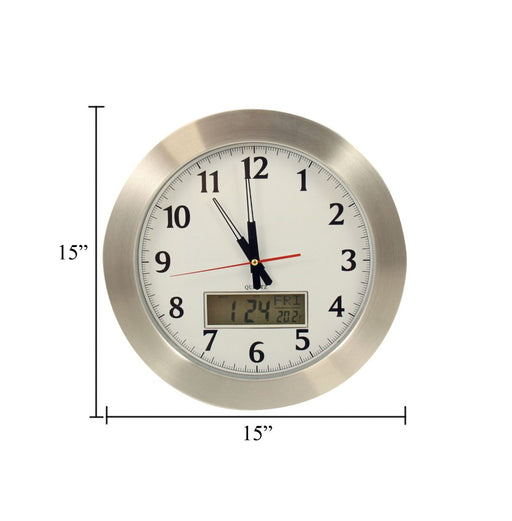 Weather Scientific Bey-Berk stainless steel 15" wall clock CM104 Bey-Berk 