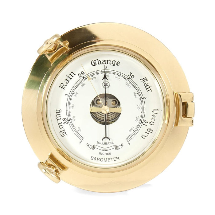 Weather Scientific Bey-Berk Lacquered Brass Porthole Barometer with Beveled Glass SB413 Bey-Berk 