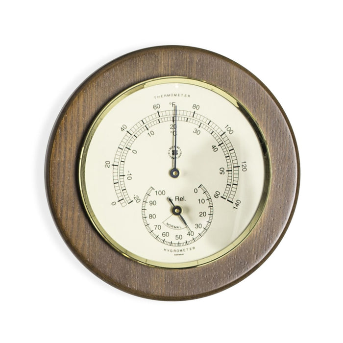 Weather Scientific Bey-Berk Thermometer with Hygrometer on 5" Cherry Wood with Brass Bezel WS073 Bey-Berk 