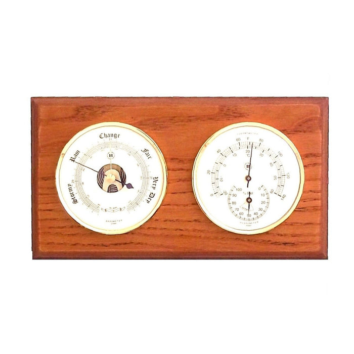 Weather Scientific Bey-Berk Barometer and Thermometer with Hygrometer on Oak Wood with Brass Bezel WS111 Bey-Berk 
