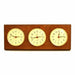 Weather Scientific Bey-Berk Triple Quartz Clock on Oak Wood with Brass Bezel. Wall Mounts Vertically or Horizontally WS115 Bey-Berk 