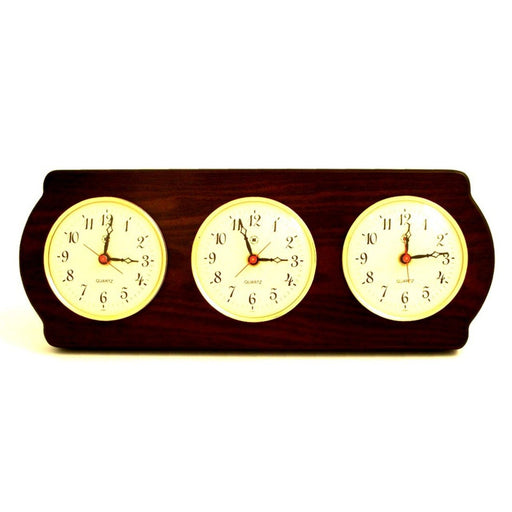 Weather Scientific Bey-Berk Triple Quartz Clock on Ash Wood with Brass Bezel WS415 Bey-Berk 