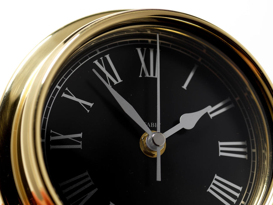 Weather Scientific Tabic Clocks Handmade Prestige Roman Numeral Clock in Solid Brass With a Jet Black Dial. Tabic Clocks 