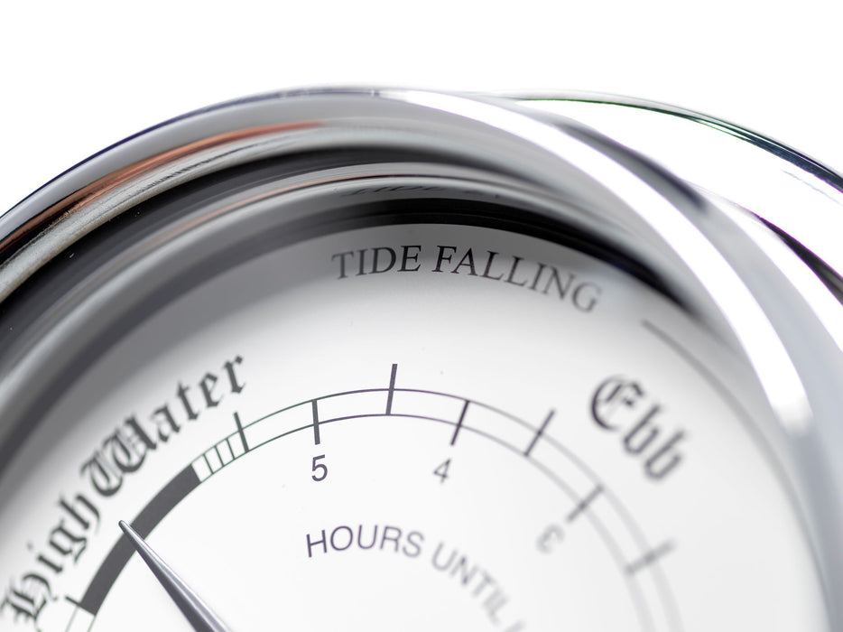Weather Scientific Tabic Clocks Handmade Tide Clock In Chrome With White Dial C-TDE-WHT Tabic Clocks 