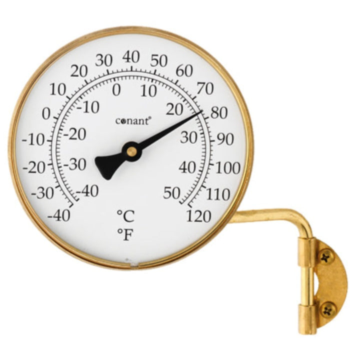 Weather Scientific Conant Collections Vermont 4" Dial Thermometer (Living Finish Brass) Conant Collections 