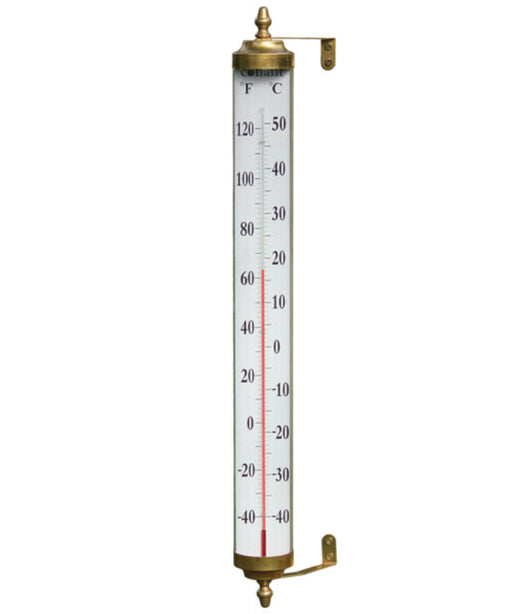 Weather Scientific Conant Collections Vermont Grande View 24" Thermometer (Living Finish Brass) profile white face