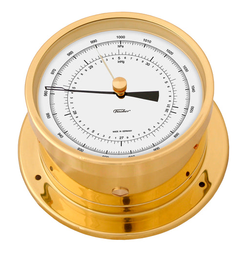 Weather Scientific Fischer 103 Precision aneroid barometer brass case w/ calibration