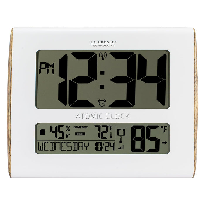Weather Scientific LaCrosse Technology 513-1919 Atomic Digital Wall Clock with Indoor/Outdoor Temperature and Indoor Humidity LaCrosse Technology 