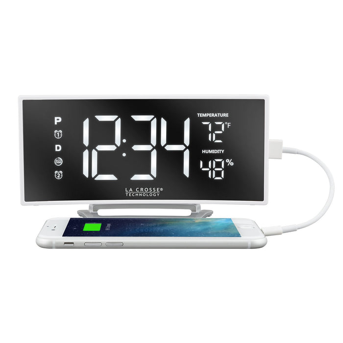 Weather Scientific LaCrosse Technology 602-249 White LED Mirror Alarm Clock LaCrosse Technology 