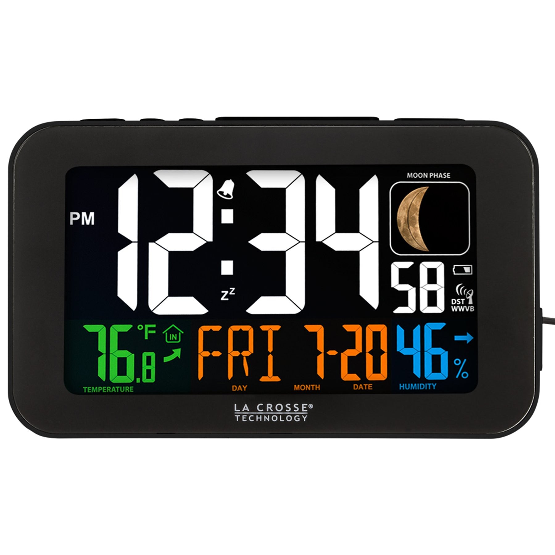 LaCrosse Technology 6171485BV3 Atomic Color Alarm Clock — Weather