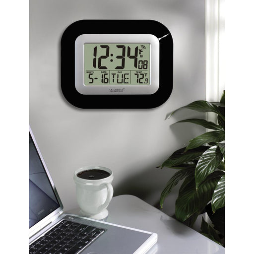 Weather Scientific LaCrosse Technology WT-8005U-B Atomic Digital Wall Clock with Indoor Temperature and Date LaCrosse Technology 