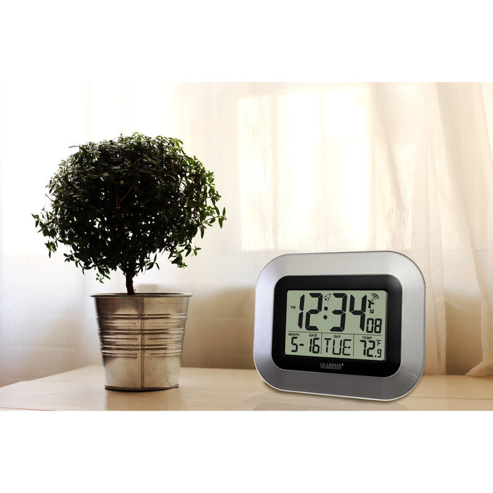 Weather Scientific LaCrosse Technology WT-8005U-S Atomic Digital Wall Clock with Indoor Temperature and Date LaCrosse Technology 