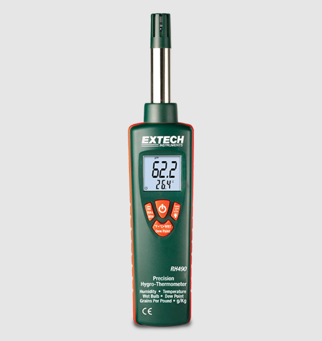 Teledyne Flir Highest 2% RH Accuracy With Grains Per Pound (GPP) Display Extech RH490 Precision Hygro-Thermometer