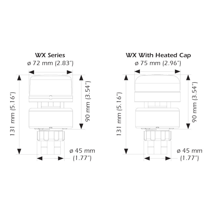 Weather Scientific Airmar - 110WX NMEA 0183 / 2000® WeatherStation® - (No Relative Humidity) dimensions