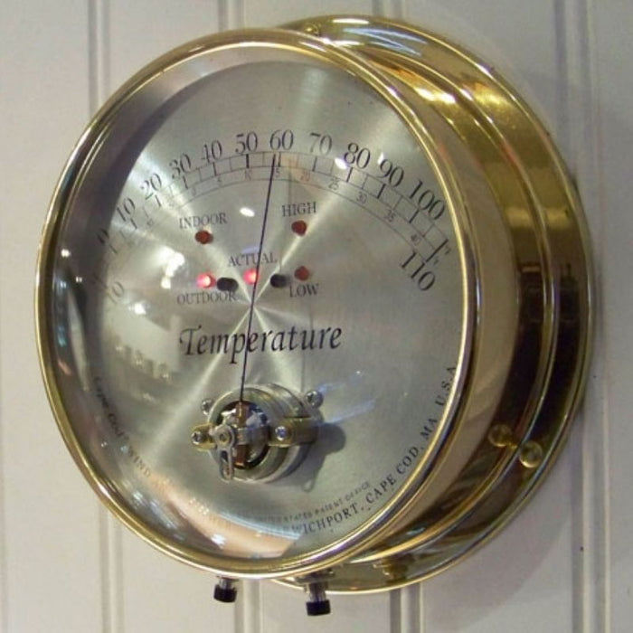 Weather Scientific Cape Cod Wind & Weather Temperature Instrument- Indoor/Outdoor - Min/Max, CCTM mounted on wall