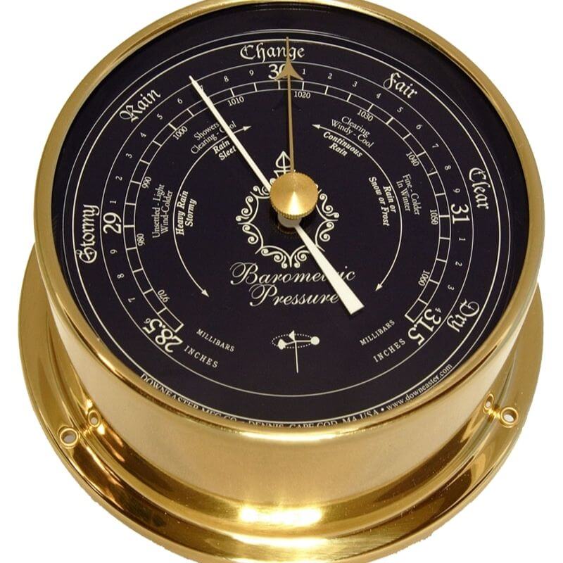 Downeaster 3060B Barometer Blue Dial Brass or Nickel Case — Weather ...