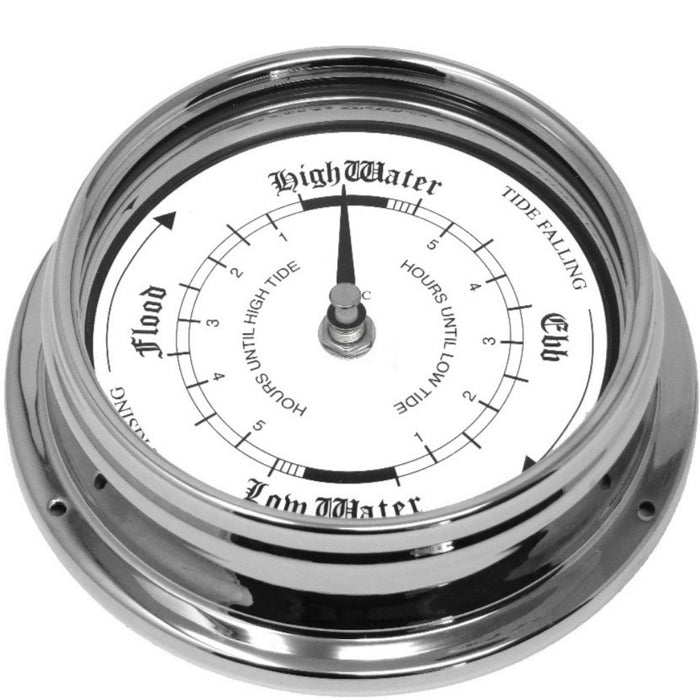 Weather Scientific Tabic Clocks Handmade Tide Clock In Chrome With White Dial C-TDE-WHT main profile