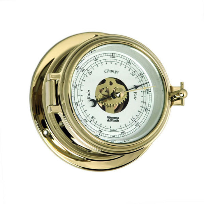 Weather Scientific Weems & Plath Chrome & Brass Endurance II 105 Open Dial Barometer Weems & Plath 