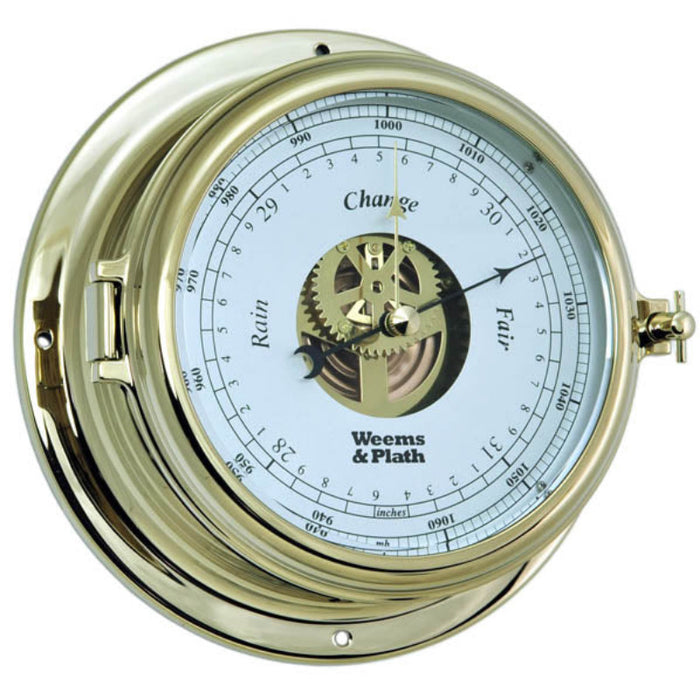 Weather Scientific Weems & Plath Endurance II 135 Open Dial Barometer, Brass or Chrome Weems & Plath 