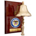 Weather Scientific Weems & Plath U.S. Navy 6" Brass Bell on 9x12" High Gloss Mahogany Plaque - #8 Emblem Weems & Plath 