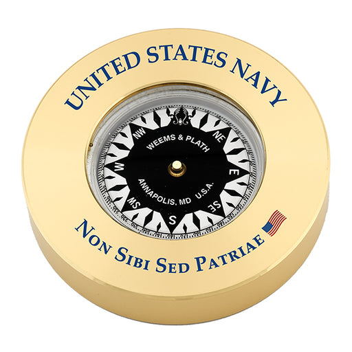 Weather Scientific Weems & Plath U.S. Navy Brass Compass Chart Weight - Non Sibi Sed Patriae Weems & Plath 