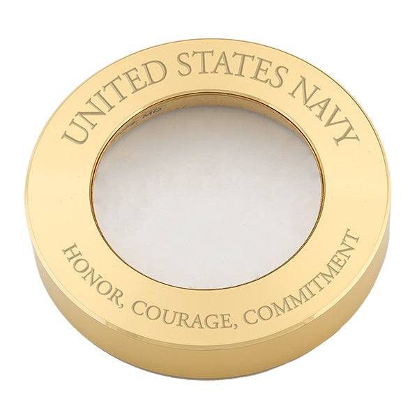 Weather Scientific Weems & Plath U.S. Navy Brass Magnifier Chart Weight - Honor, Courage, Commitment Weems & Plath 