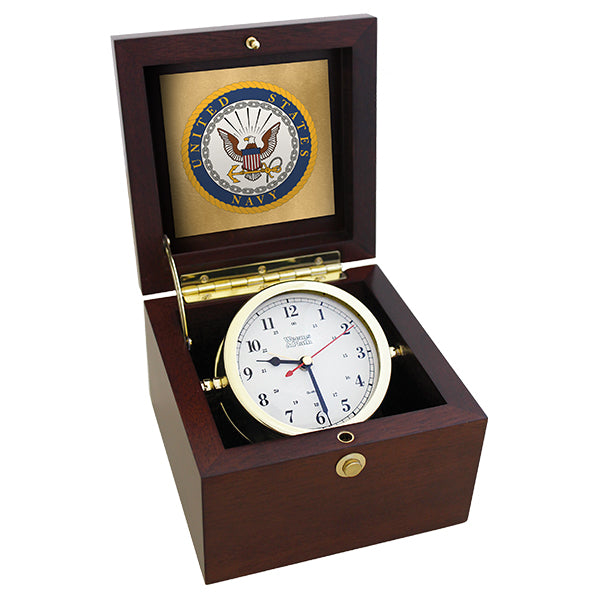 Weather Scientific Weems & Plath U.S. Navy Square Box Alarm Clock - #7 Emblem Weems & Plath 