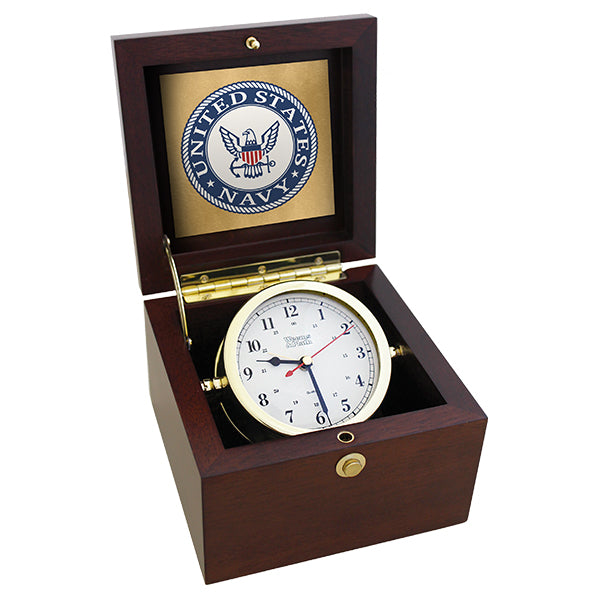 Weather Scientific Weems & Plath U.S. Navy Square Box Alarm Clock - #9 Emblem Weems & Plath 