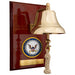 Weather Scientific Weems & Plath U.S. Navy 6" Brass Bell on 9x12" High Gloss Mahogany Plaque - #7 Emblem Weems & Plath 