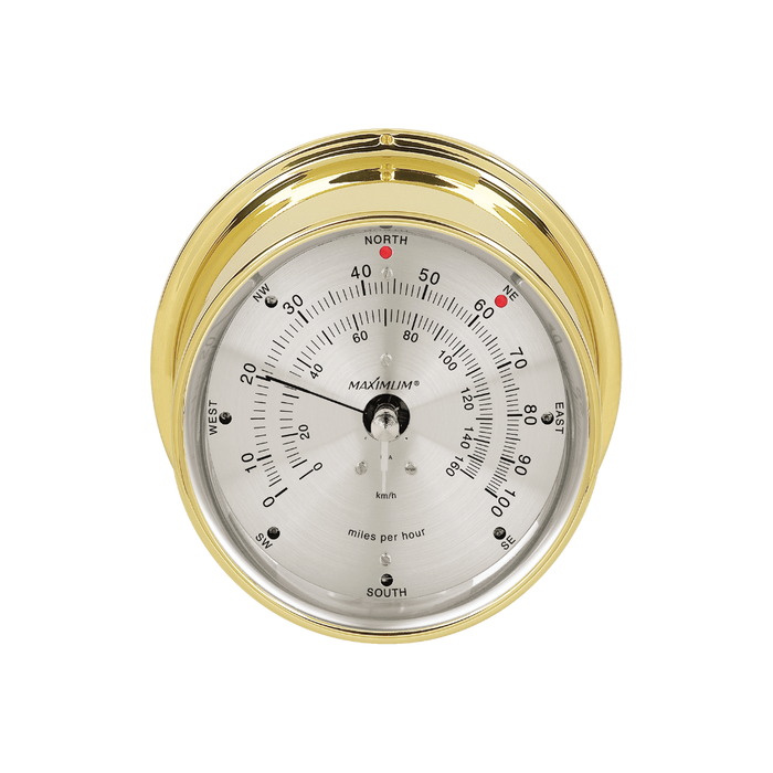 Weather Scientific Maximum Inc. Maestro Wind Speed & Direction Indicator brass case white dial