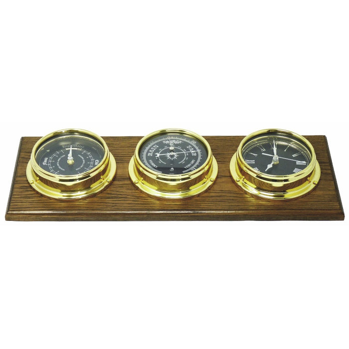 Weather Scientific Tabic Clocks Prestige Brass Tide Clock, Barometer Roman Clock with Jet Black Dial Tabic Clocks 