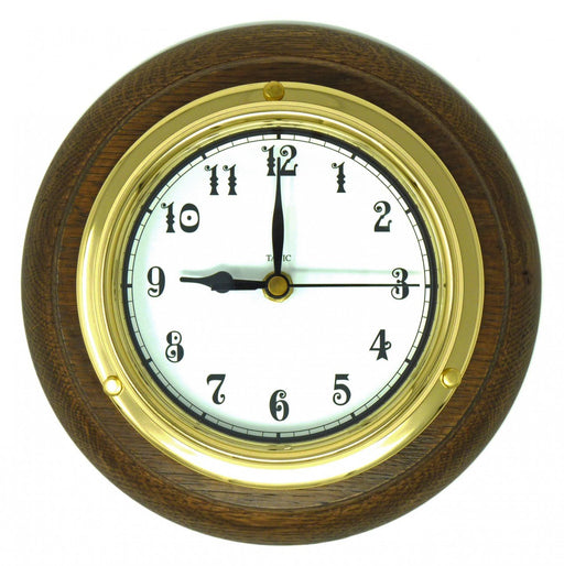 Weather Scientific Tabic Clocks Handmade Solid Brass Arabic Clock Mounted on an English Oak Wall Mount Tabic Clocks 