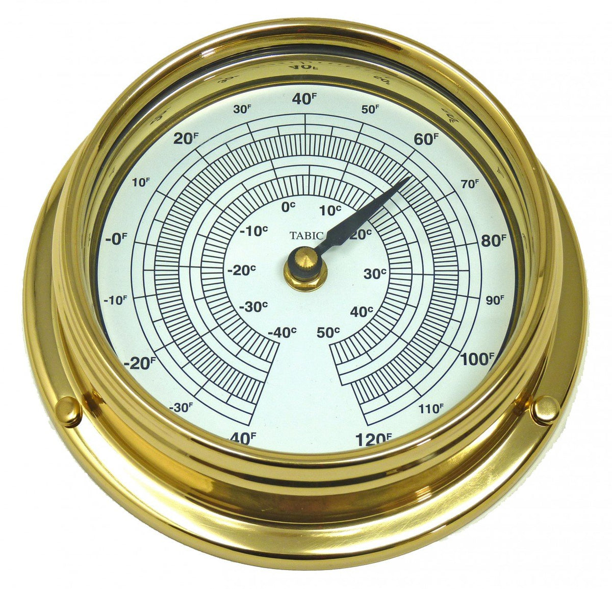 Tabic Clocks Handmade Solid Brass Thermometer, B-THRM-WHT by Weather ...