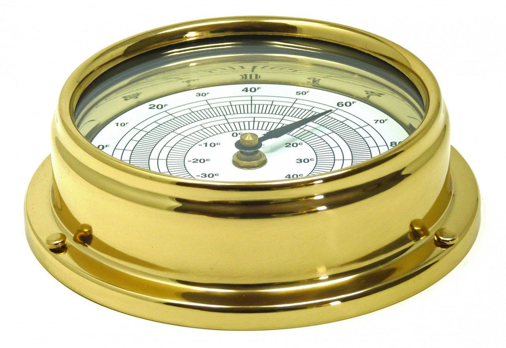 Weather Scientific Tabic Clocks Handmade Solid Brass Thermometer, B-THRM-WHT Tabic Clocks 