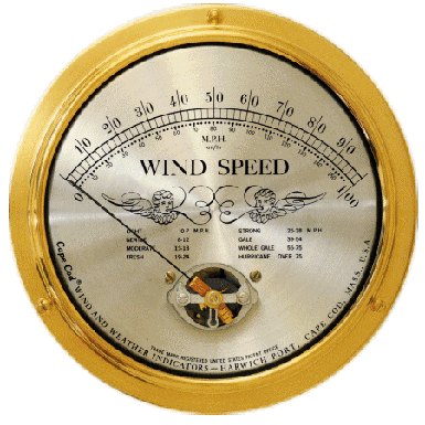 Weather Scientific Cape Cod Wind Speed Indicator CCWS in Brass or Nickel Cape Cod Instruments 