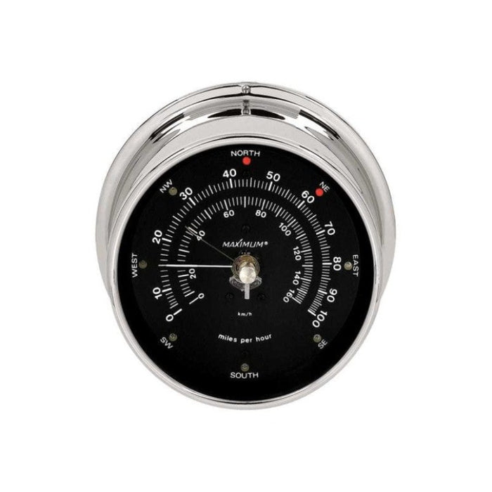 Weather Scientific Maximum Inc. Maestro Wind Speed & Direction Indicator chrome case black dial