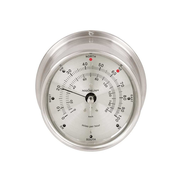 Weather Scientific Maximum Inc. Maestro Wind Speed & Direction Indicator brushed chrome case white dial