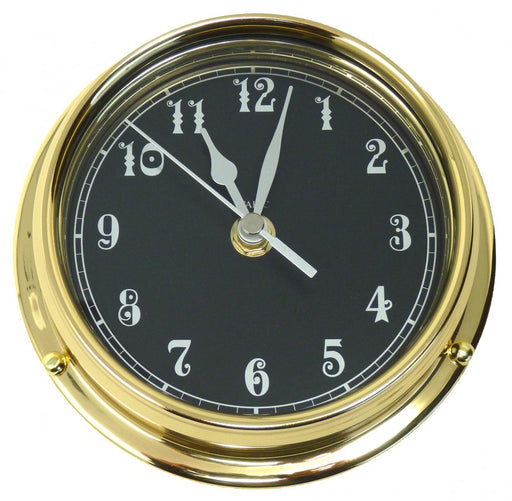 Weather Scientific Tabic Clocks Handmade Prestige Arabic Numeral Clock in Solid Brass with a Jet Black Dial B-ARB-BLK Tabic Clocks 