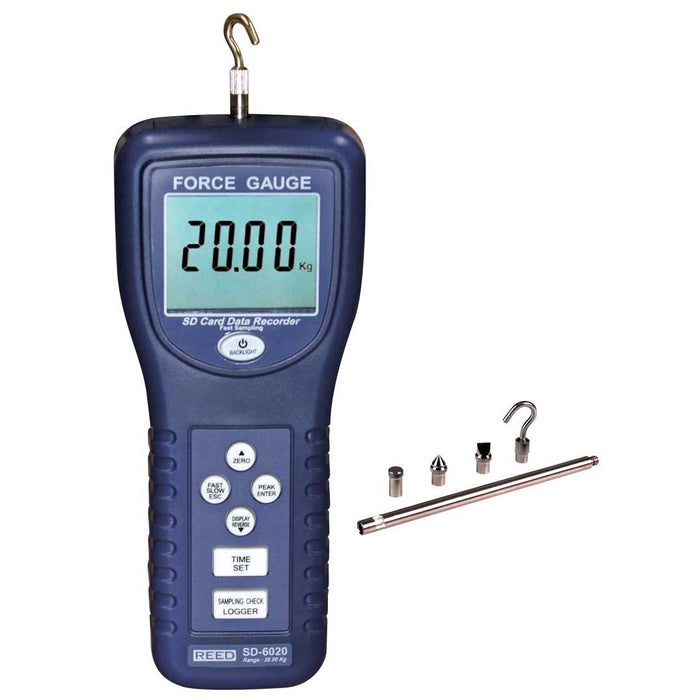 Weather Scientific REED SD-6020 Data Logging Force Gauge, 44 lbs (20 kg), includes ISO Certificate Reed Instruments 