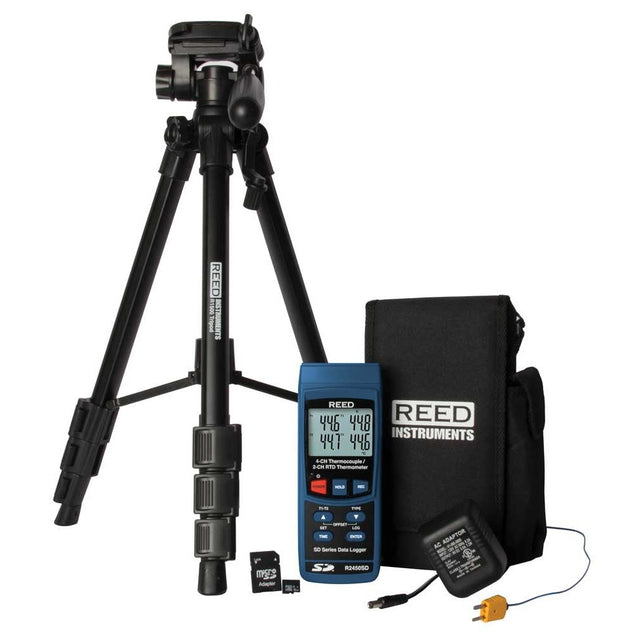 Weather Scientific REED R2450SD-KIT2 Data Logging Thermometer with Tripod, SD Card and Power Adapter Reed Instruments 