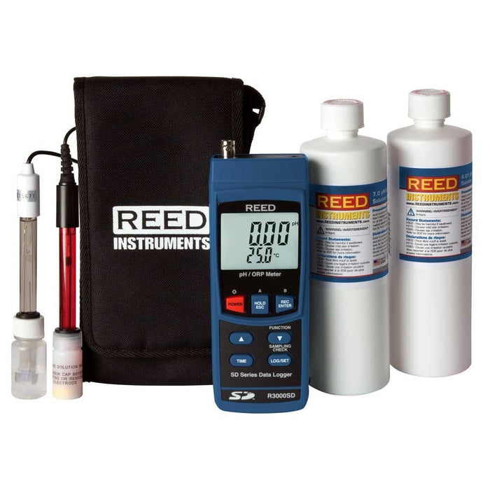 Weather Scientific REED R3000SD-KIT2 Data Logging pH/ORP Meter with Electrodes and Buffer Solution Reed Instruments 