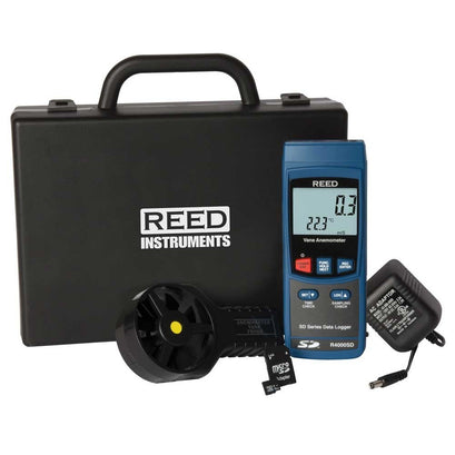 Weather Scientific REED R4000SD-KIT Data Logging Vane Thermo-Anemometer with Power Adapter and SD Card Reed Instruments 