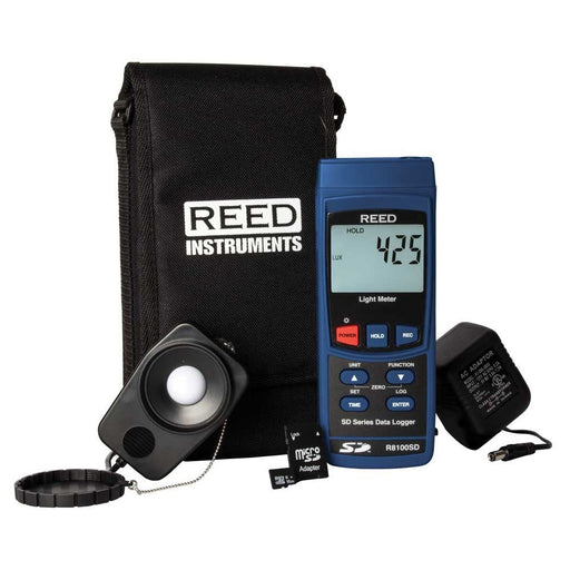 Weather Scientific REED R8100SD-KIT Data Logging Light Meter with Power Adapter and SD Card Reed Instruments 