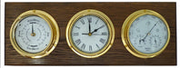 Weather Scientific Tabic Clocks Handmade Brass Tide Clock, Barometer, Roman Clock Mounted on an English Oak Wall Mount Tabic Clocks 